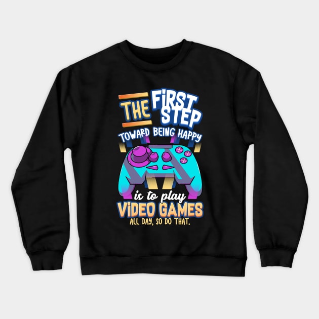 Video Gamer Crewneck Sweatshirt by thingsandthings